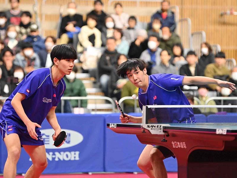 卓球】中学生ペア、勢い止まらず。岩井田駿斗／中野琥珀が男子