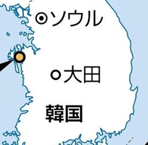 韓国地図：大田の位置