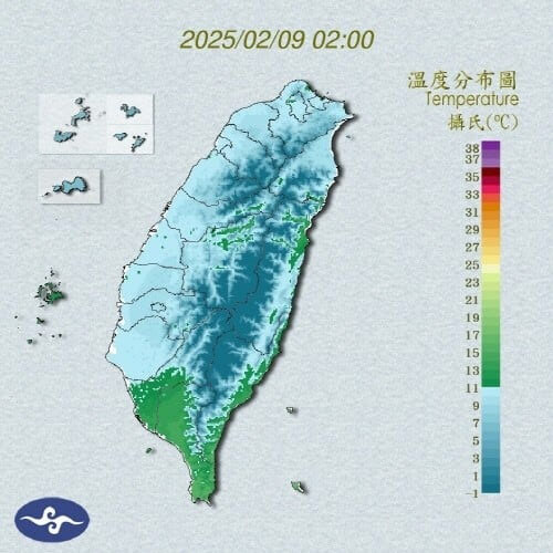 台湾の寒波被害の様子