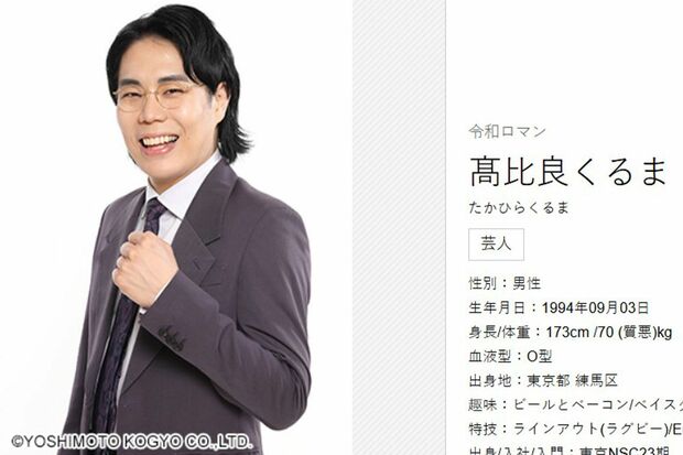 令和ロマン高比良くるま、不倫報道否定も以前から派手だった女性