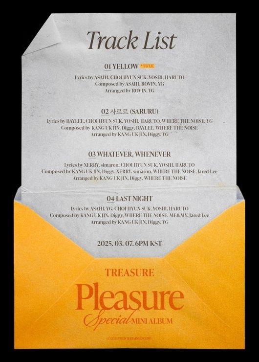 TREASURE、スペシャルミニアルバム「Pleasure」トラックリストを