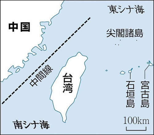 台湾周辺で活動する中国軍機（イメージ）