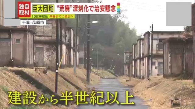 かつて活気に満ちていた真名団地の全景