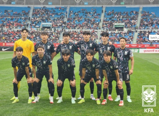 U-22韓国代表の試合風景