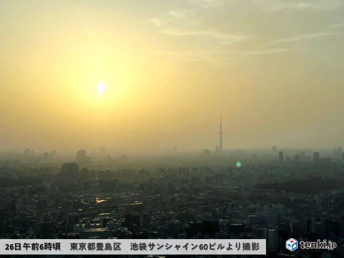 26日も花粉が大量飛散 スギに加えてヒノキも さらに黄砂の飛来に