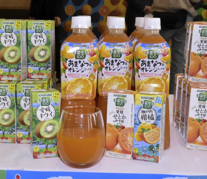 愛媛県産かんきつ使用「野菜生活100」シリーズ、カゴメが4商品 愛媛県産かんきつ使用「野菜生活100」シリーズ、カゴメが4商品