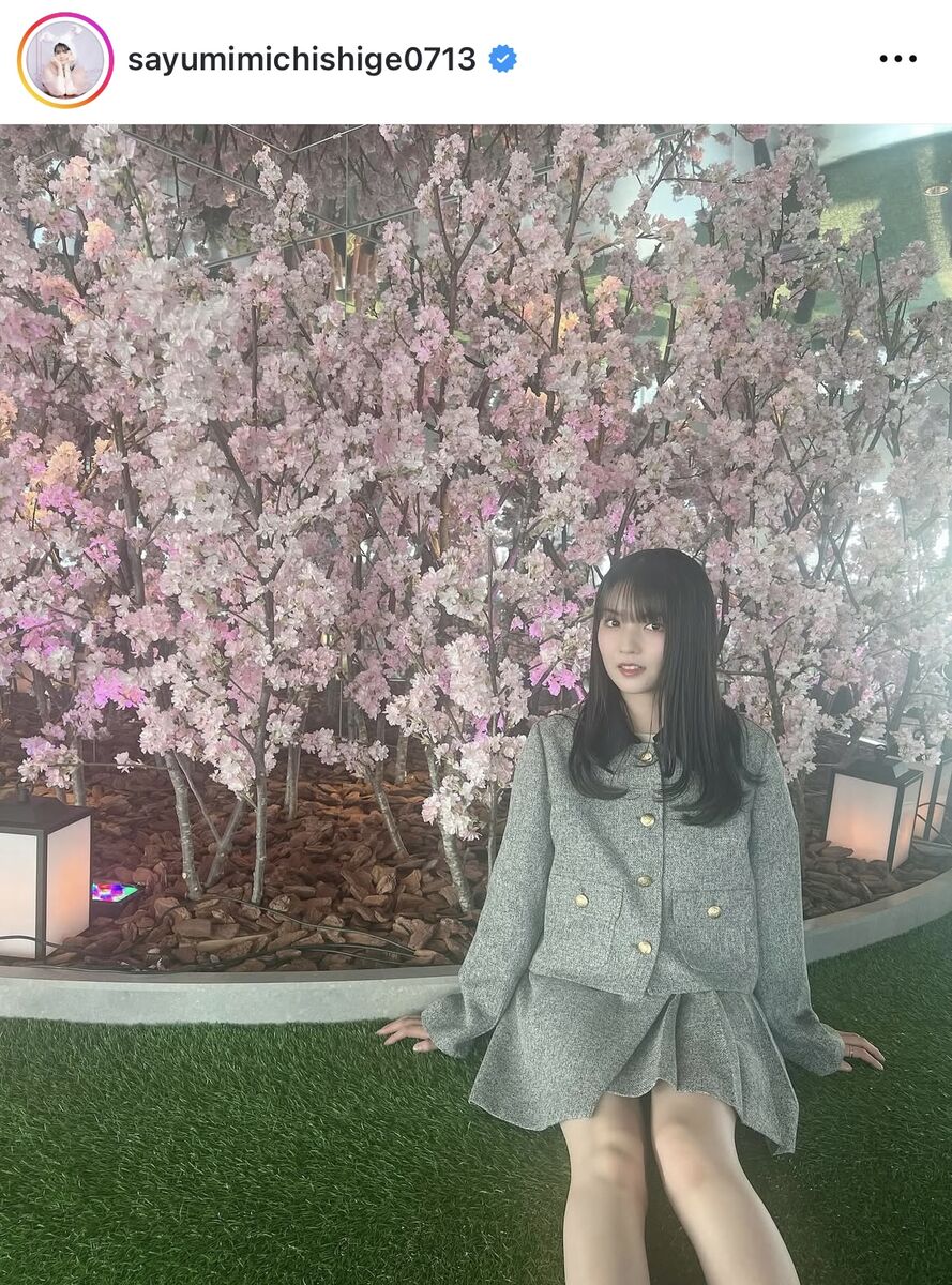 まるで桜の妖精…今夏で芸能界引退の道重さゆみ、ミニスカから