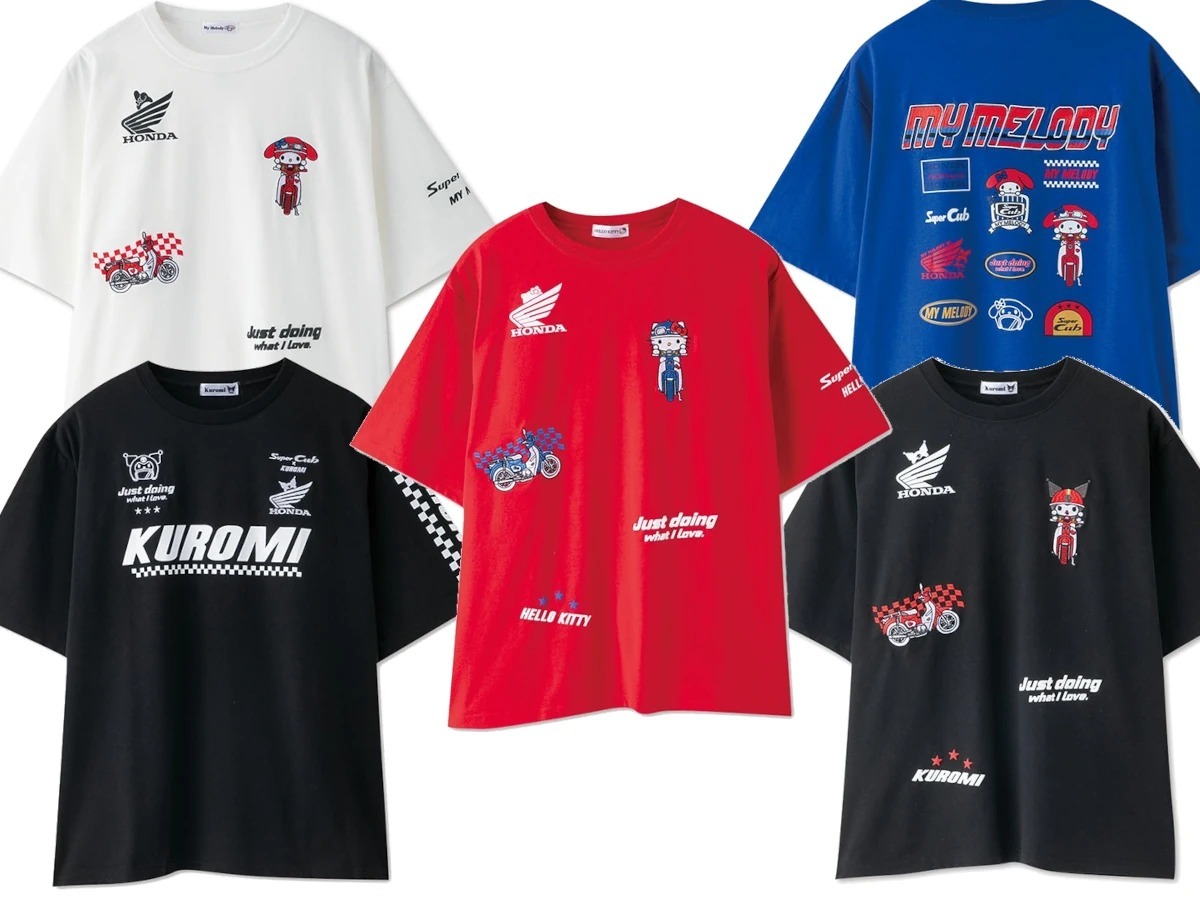 アベイルより「HONDA×サンリオキャラクターズ」のコラボTシャツ