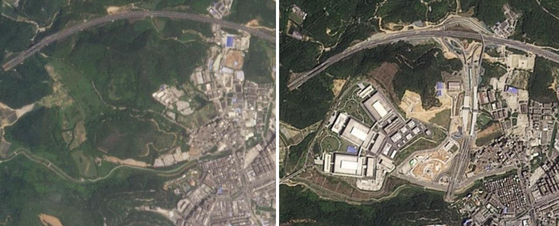 深圳市におけるファーウェイ関連施設の衛星写真