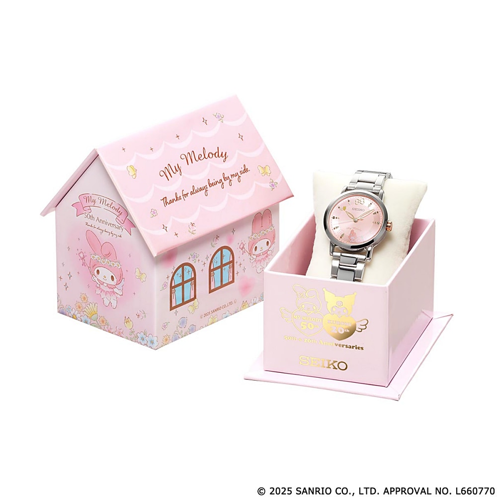 【数量限定】旧モデル在庫処分セールを開催します！ マイメロディ】セイコーコラボの腕時計は特製ボックスにも癒さ 時計