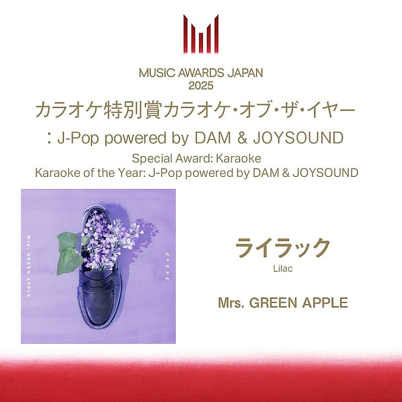 Mrs. GREEN APPLE「ライラック」、「MUSIC AWARDS JAPAN」の