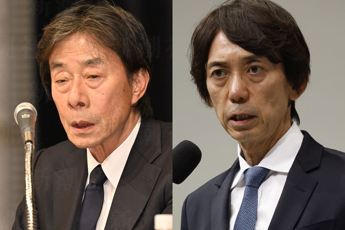 フジテレビが提訴方針を発表した港浩一前社長と大多亮元専務の写真