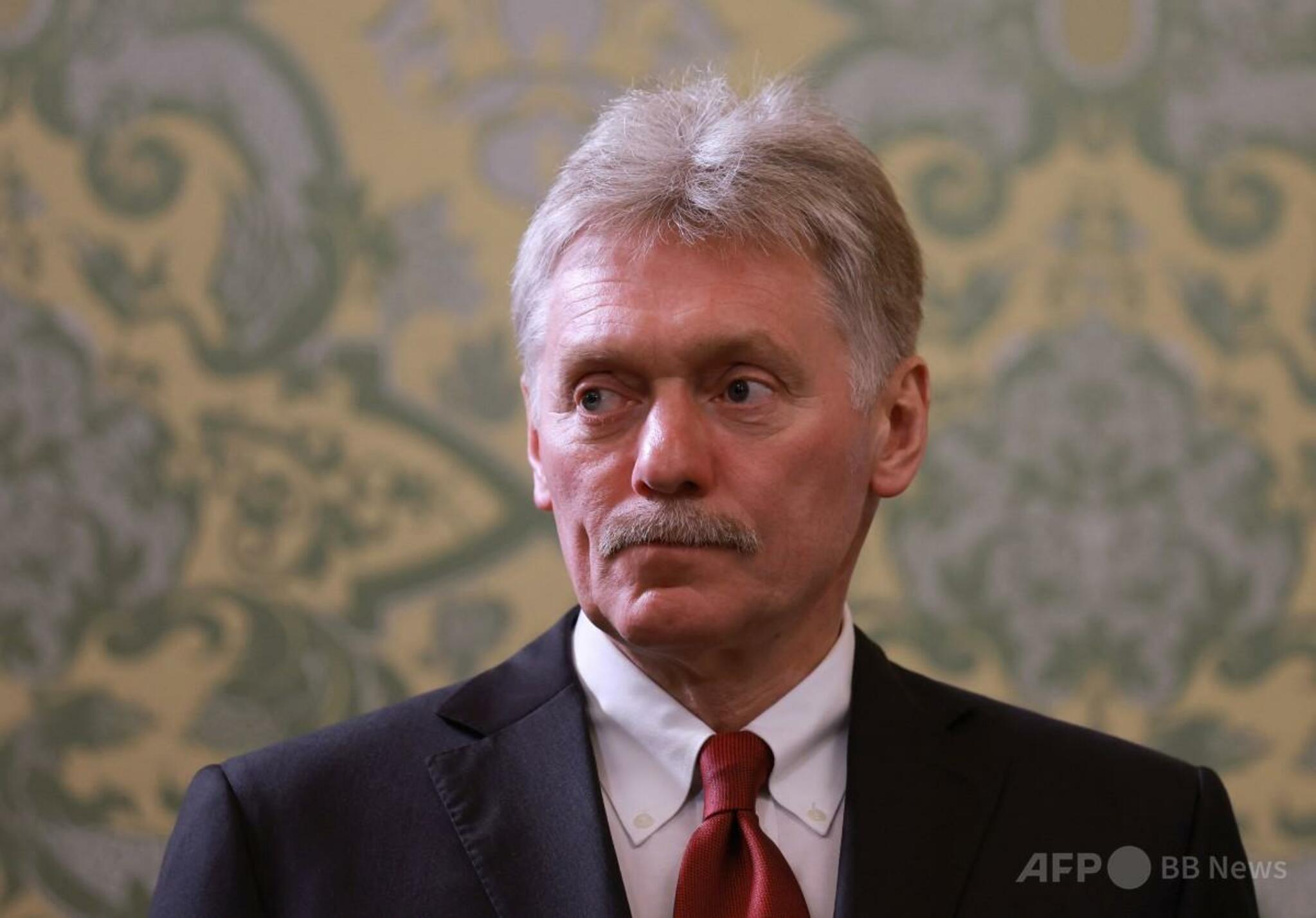 ロシア大統領府のドミトリー・ペスコフ報道官、ウクライナ戦争の位置づけについて発言 (2025年5月10日撮影)