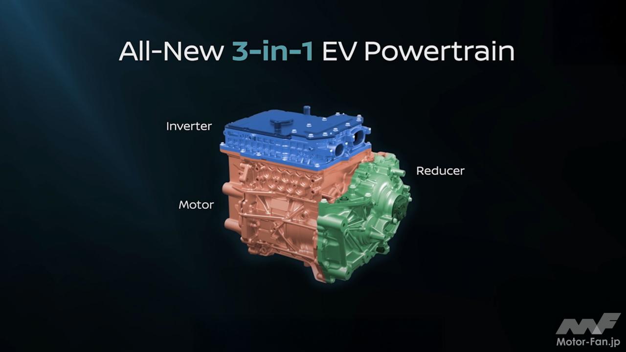 新型日産リーフに搭載される新電動パワートレイン「3-in-1」ユニット