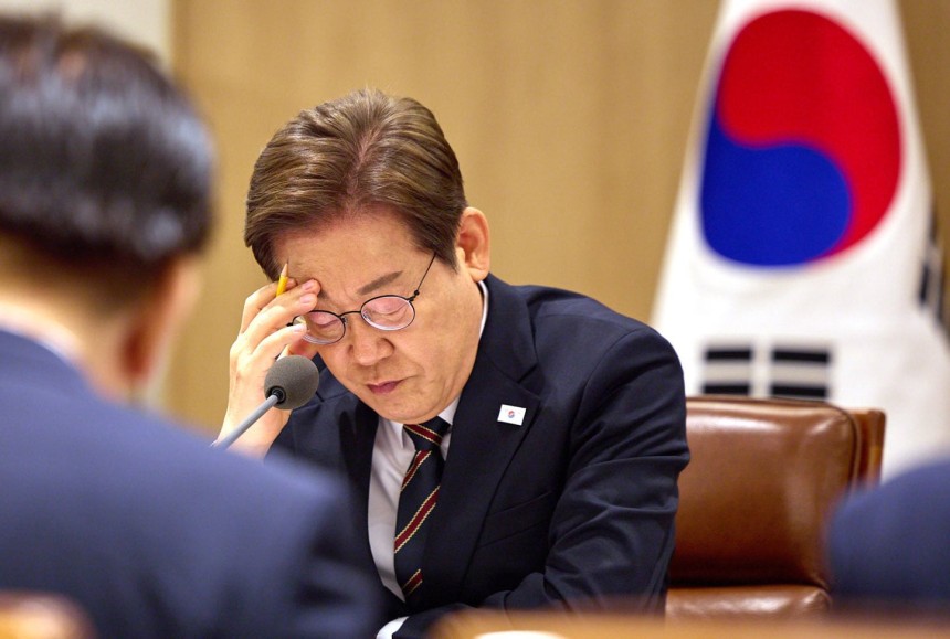 非常経済点検タスクフォース会議での韓国の李在明（イ・ジェミョン）大統領