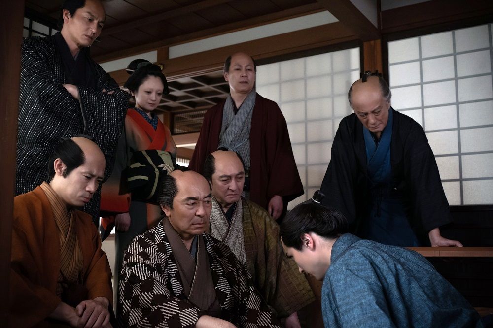 大河ドラマ「べらぼう」主演、横浜流星さん演じる蔦屋重三郎。江戸一を目指す彼の決意に満ちた表情。