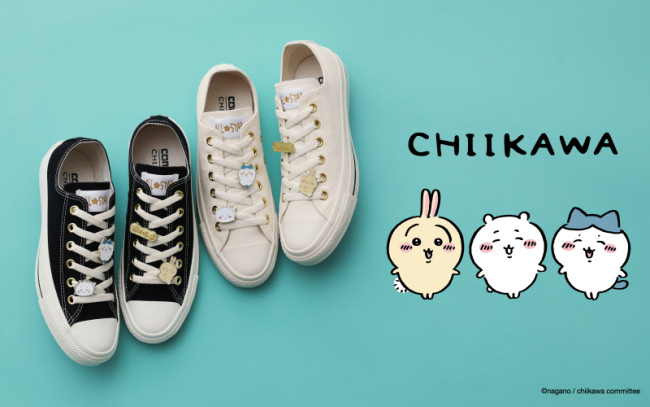 ちいかわ❌コンバースコラボ 24cm 新品，未使用品 ちいかわ」まんまるお顔の“ぬいぐるみ”がシューズにくっついた