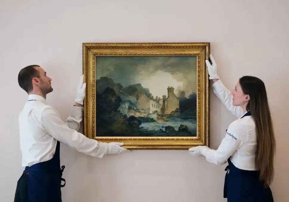 J.M.W.ターナー、アルフルール、希少画集画、 新品額装付 J.M.W.ターナー、アルフルール、希少画集画、 新品額装付