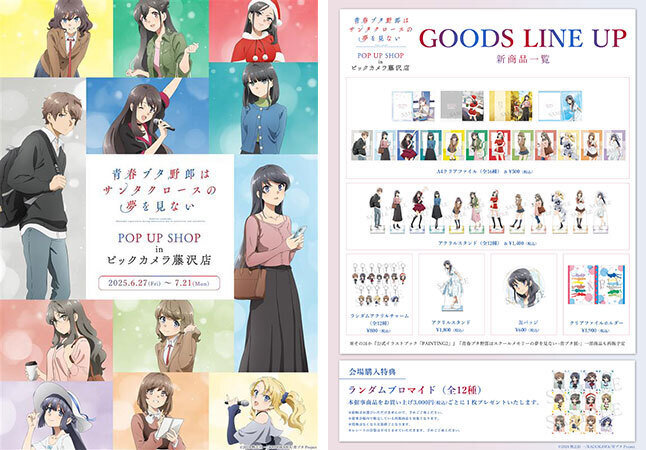 青ブタ　ビックカメラ藤沢　特典カード　9種類 ビックカメラ藤沢店でアニメ「青春ブタ野郎はサンタクロースの夢