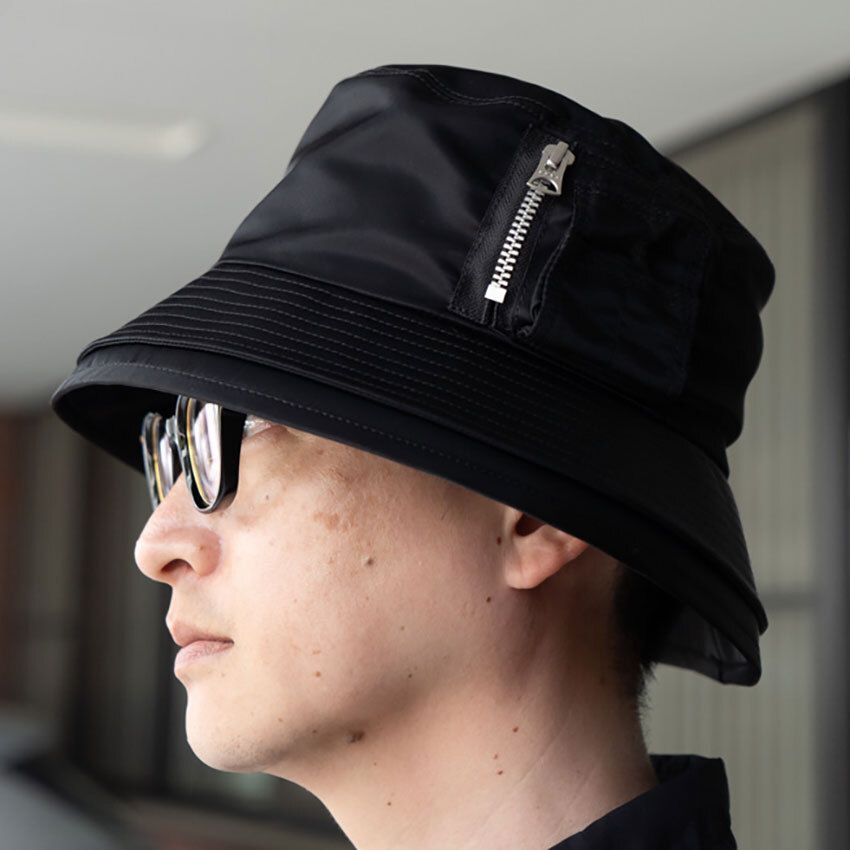 ●【新作】SEVENTY FOUR ブラック デニム バケットハット 新品 新作○SEVENTY FOUR ブラック デニム バケットハット 新品 L/XL