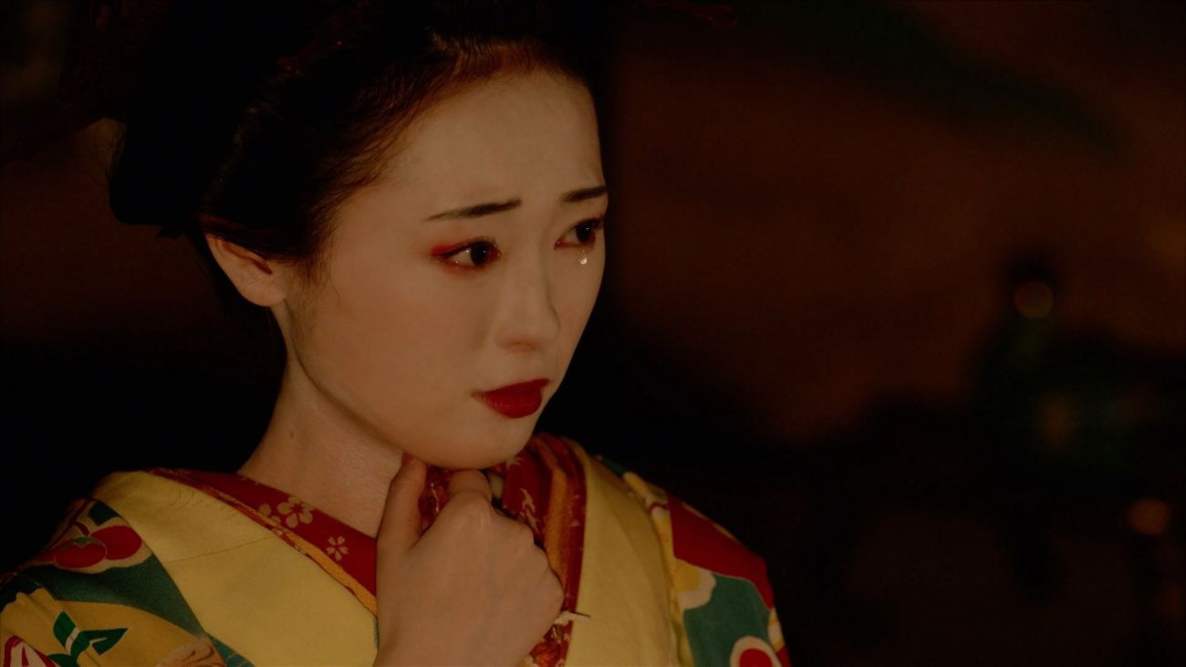 大河ドラマ「べらぼう」で花魁・誰袖を演じる福原遥。廣年相手に「泣き落とし」を仕掛ける演技の一場面。