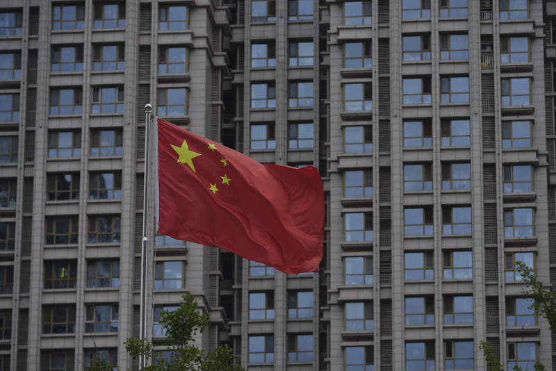 北京市で翻る中国国旗