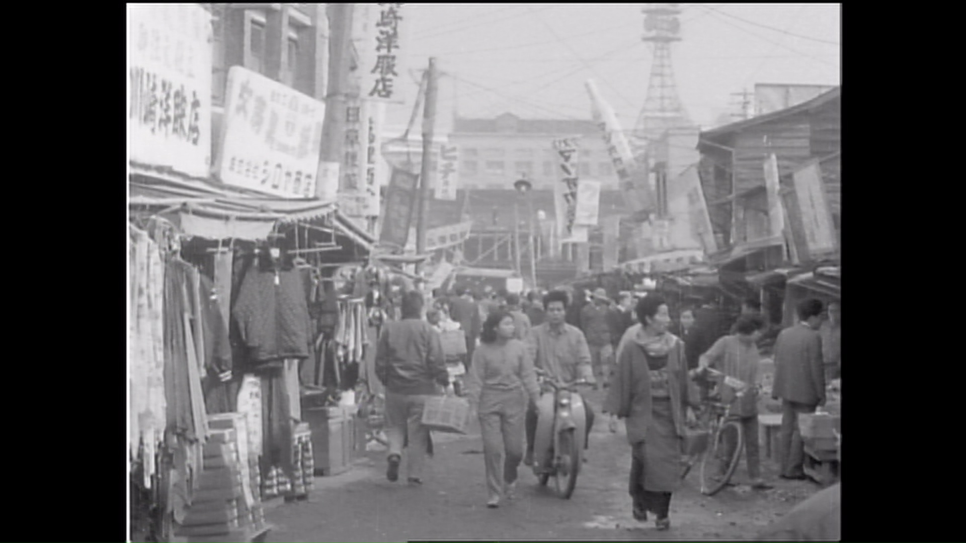 1960年代、東海道新幹線開業に向けた都市改造事業が行われる前の名古屋駅西側の様子