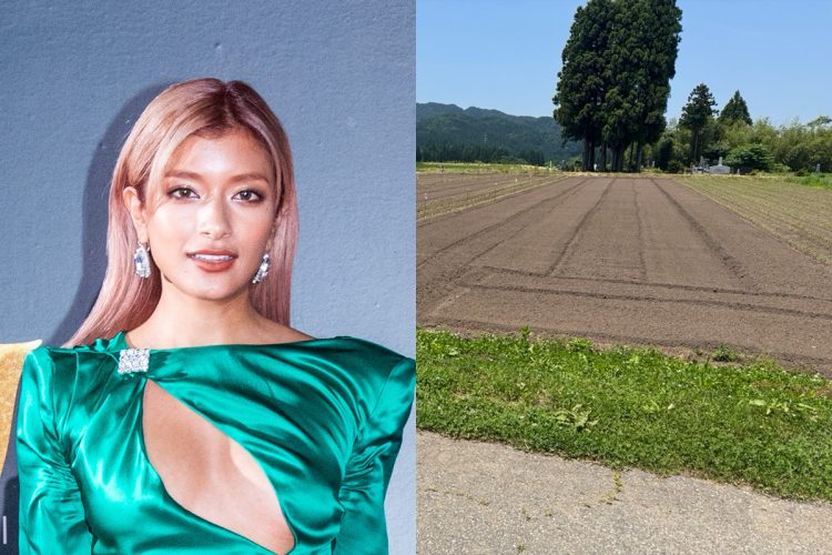 新潟での農業挑戦を宣言するモデル、ローラ
