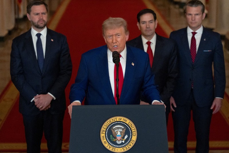 ホワイトハウスでのトランプ米大統領の演説 - 米イラン対立の歴史と現状を説明