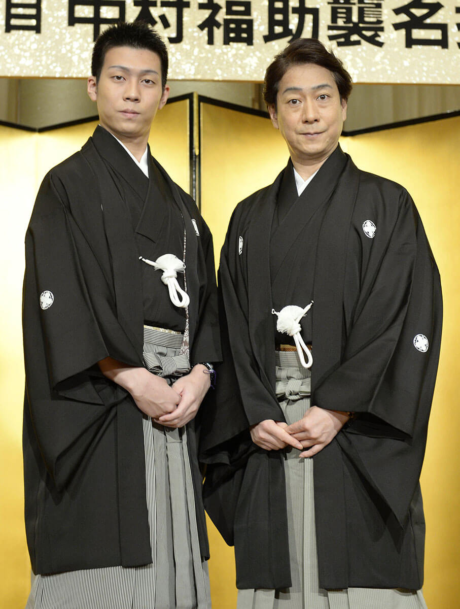 歌舞伎役者・中村児太郎氏（右）と父・中村福助氏