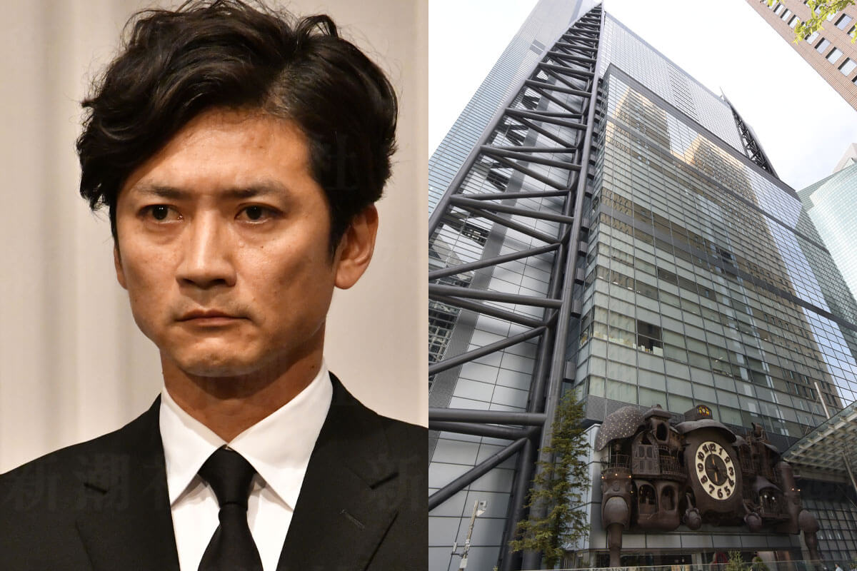 日本テレビのコンプライアンス問題に関連するタレント国分太一氏の肖像と日テレロゴ