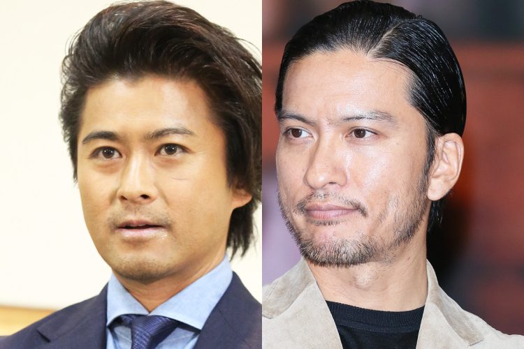 解散を発表するTOKIOの城島茂、松岡昌宏、国分太一の3人