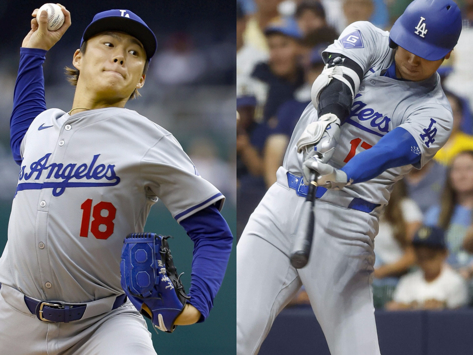 大谷翔平　50/50 土 砂 ドジャース 50/50 山本由伸 OS26【大谷翔平&山本由伸/ドジャース】2023 MLB TOPPS NOW