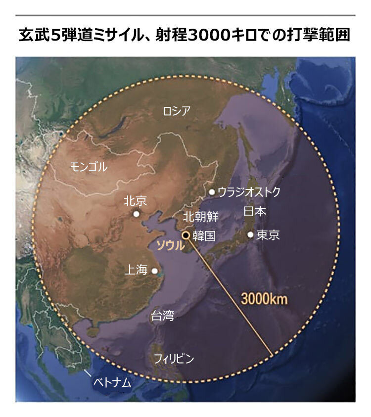 韓国の新型バンカーバスター「玄武5」の発射試験の様子