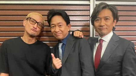 株式会社TOKIO設立時の城島茂社長、国分太一副社長、松岡昌宏副社長
