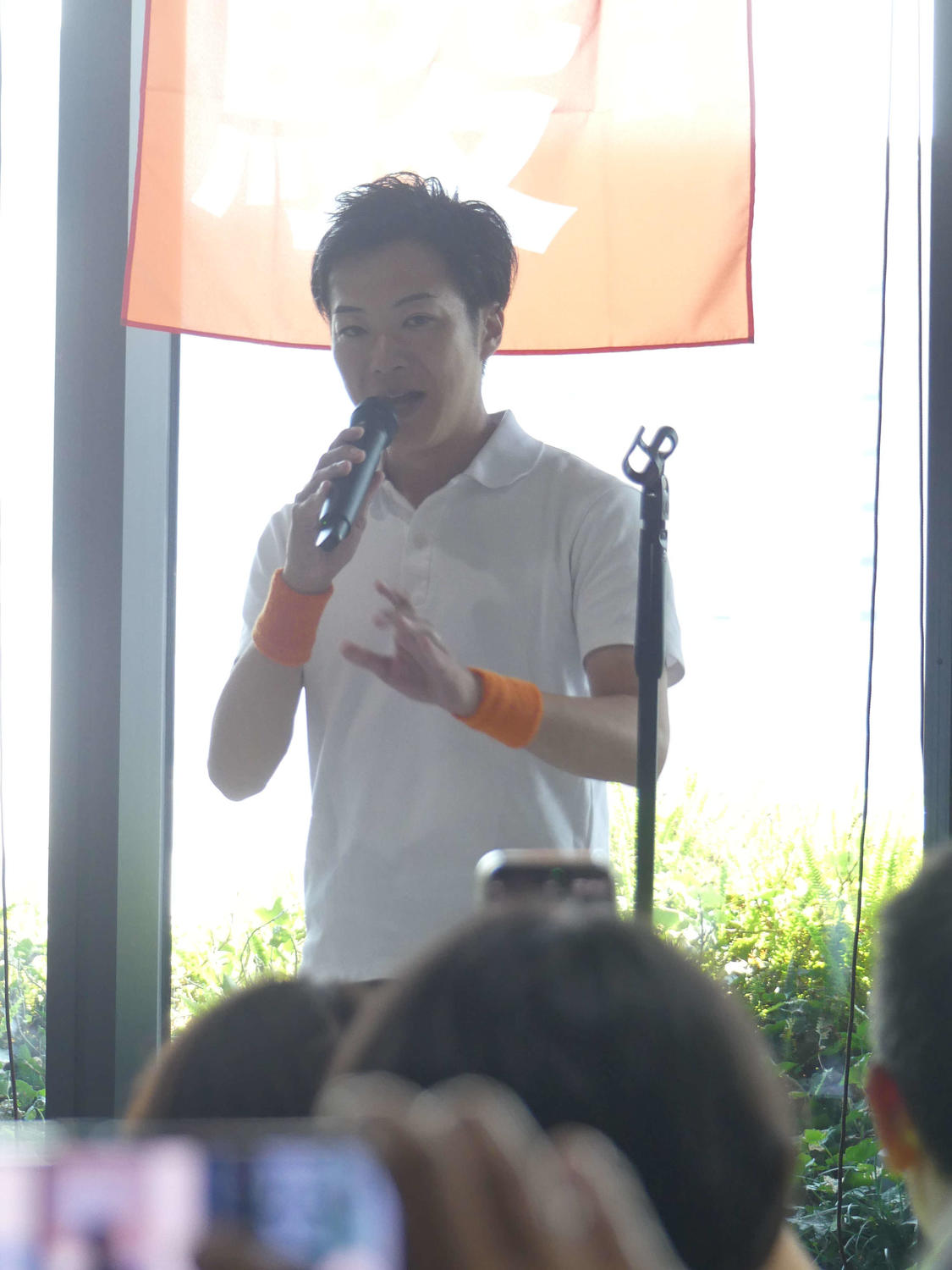 参院選東京選挙区に向けた決起集会であいさつする日本維新の会・音喜多駿氏
