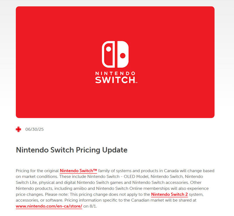 カナダ任天堂が「スイッチ」本体やゲーム、amiiboなど多くの商品