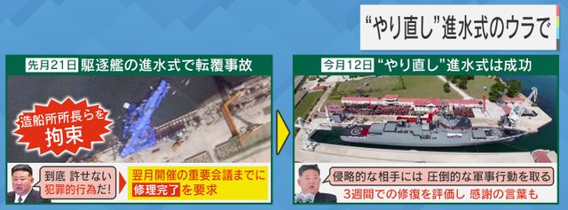 転覆事故から3週間で修復され、再び進水式を行った駆逐艦