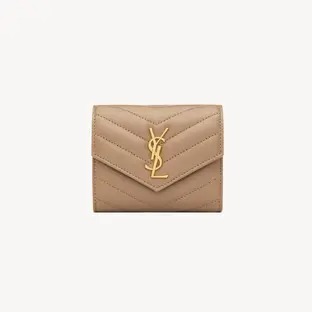 Saint Laurent キャビアスキンVステッチ　カサンドラロゴ金具長財布 サンローランパリ コンパクトウォレット 折り財布 黒 YSL