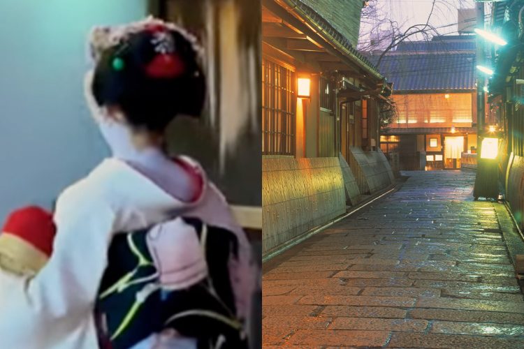 京都祇園の通り、芸舞妓への迷惑撮影問題を表すイメージ画像