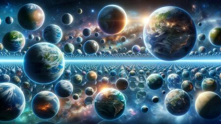 マルチバースの概念を示す宇宙のイメージ（量子重力に関連）