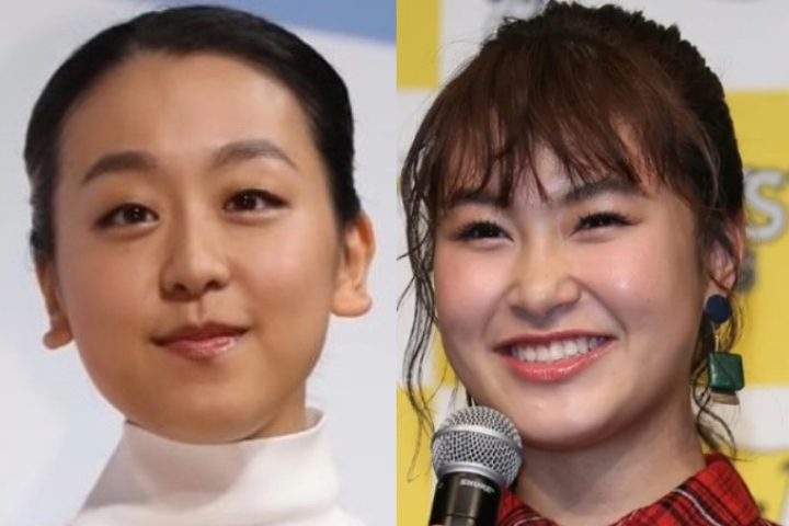 浅田真央と村上佳菜子が笑顔で並ぶ姿（今年4月、愛知県内にて）
