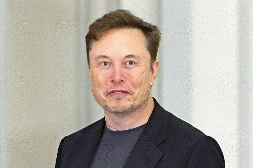 イーロン・マスク氏の肖像、米国の政治的な動向に関する記事を説明