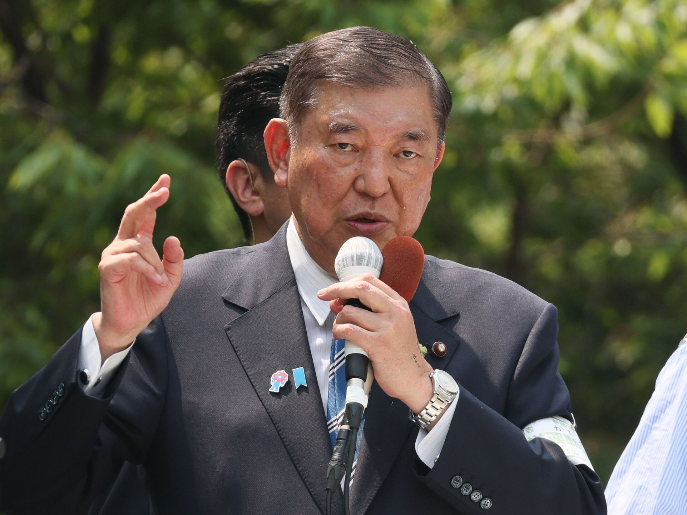 参院選の厳しい情勢下にある自民党総裁、石破茂首相