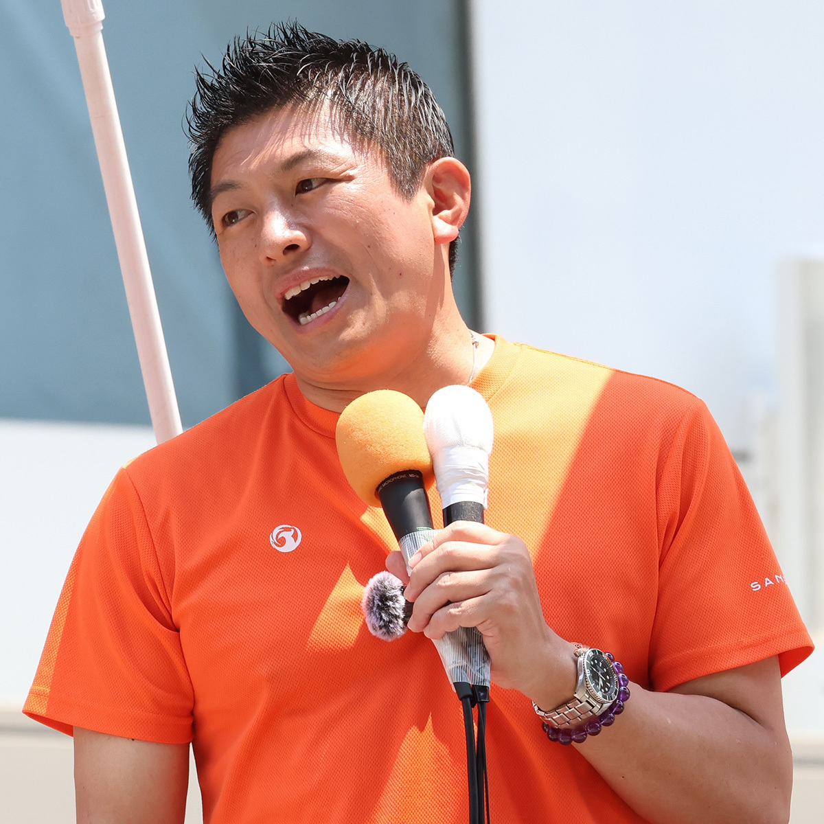 参政党代表の神谷宗幣氏。日本人ファーストや新憲法構想案について発言。