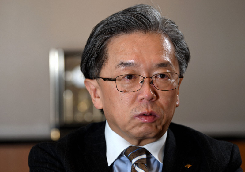 東京都千代田区での講演で日米関税を語る丸紅経済研究所の今村卓社長