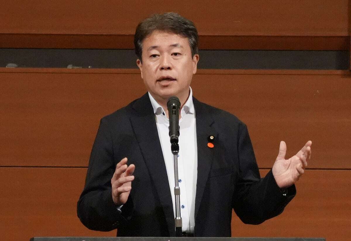 和歌山市での参院選応援演説中に発言する自民党の鶴保庸介参院予算委員長