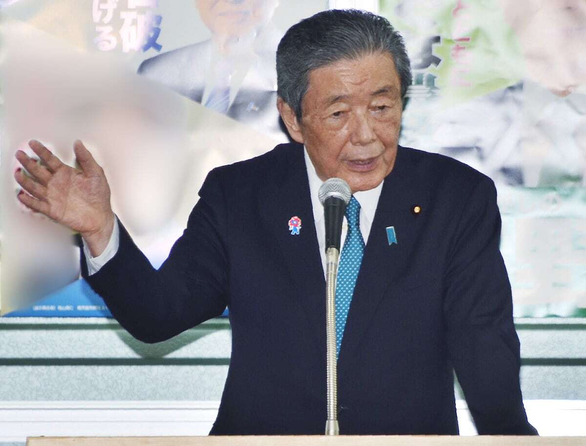 参院選鹿児島選挙区で自民候補の応援演説を行う森山裕幹事長