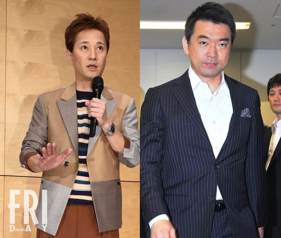 中居正広氏の性暴力問題に関する発言で注目される橋下徹氏（右）とタレントの中居正広氏（左）
