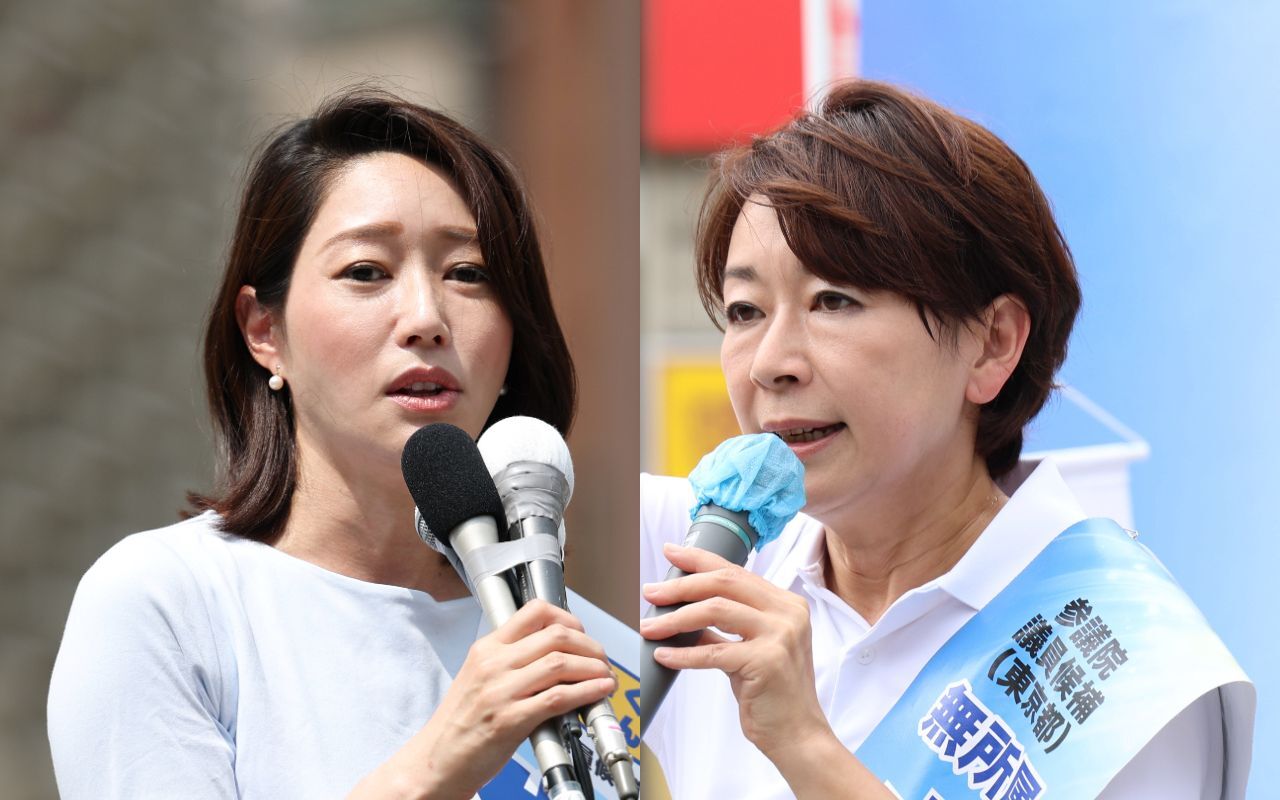 参院選東京選挙区で注目される新人候補の牛田茉友氏と、国民民主党の公認を取り消された山尾志桜里氏